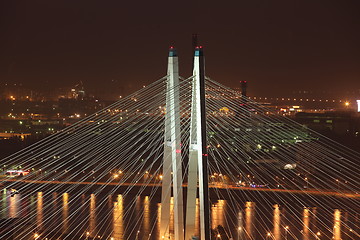 Image showing cable-stayed bridge shrouds Similar to cobwebs