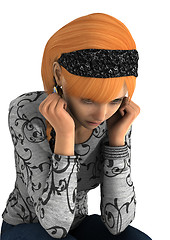 Image showing Sad Teen Girl