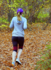 Image showing Female jogger in   park