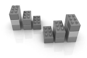 Image showing Building blocks efficiency concept on white 