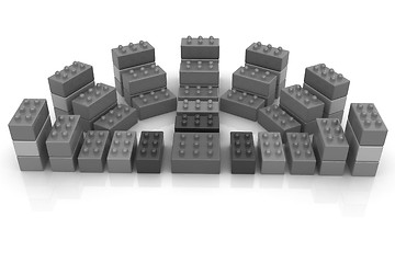 Image showing Building blocks efficiency concept on white 