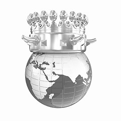 Image showing Fantastic crown on earth isolated on white background 