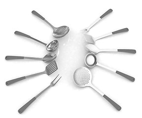 Image showing cutlery on white background 