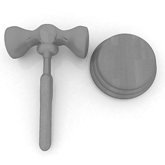 Image showing Wooden gavel isolated on white background