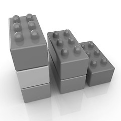 Image showing Building blocks efficiency concept on white 