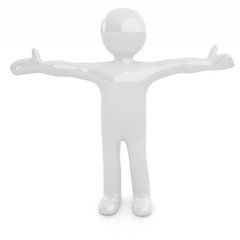 Image showing 3D man happy man with wide open hands 