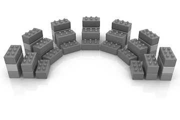 Image showing Building blocks efficiency concept on white 