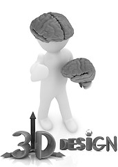Image showing 3d people - man with a brain