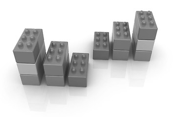 Image showing Building blocks efficiency concept on white 