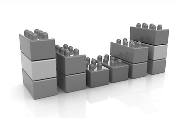 Image showing Building blocks efficiency concept on white 