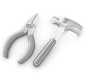 Image showing pliers and hammer