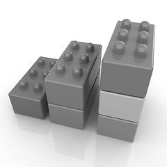 Image showing Building blocks efficiency concept on white 