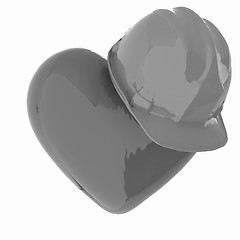 Image showing hard hat on heart