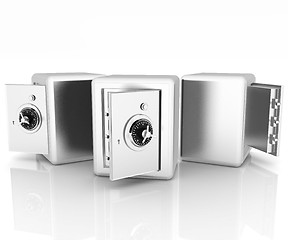 Image showing Security metal safes with empty space inside 