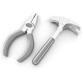 Image showing pliers and hammer