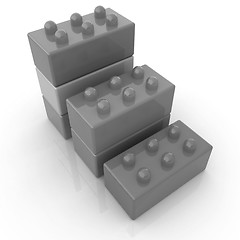 Image showing Building blocks efficiency concept on white 