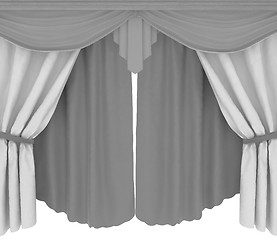 Image showing Colorfull curtains isolated on a white background 