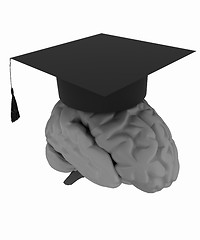 Image showing graduation hat on brain