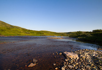 Image showing polar small river in the tundra.