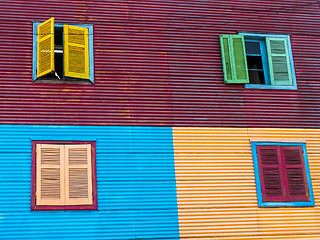 Image showing Windows In La Boca Houses