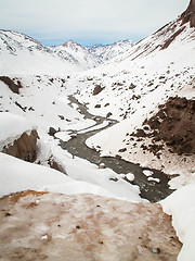 Image showing Winding Snowy Valley River