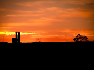 Image showing Urban Sunset Silhouette Puerto Madryn
