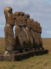 Image showing Tight Row Of Moai