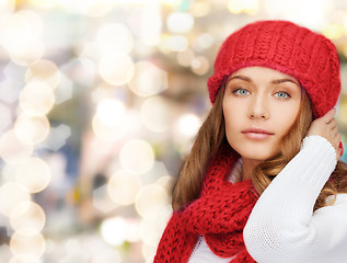 Image showing young woman in winter clothes