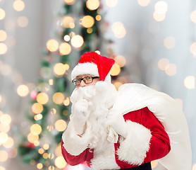 Image showing man in costume of santa claus with bag