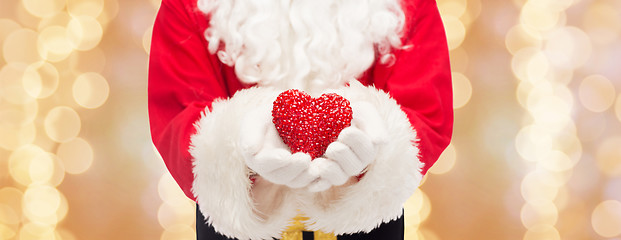 Image showing close up of santa claus with heart shape