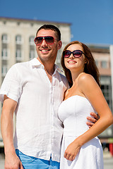 Image showing smiling couple in city