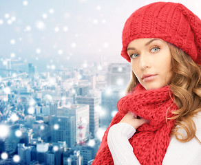 Image showing young woman in winter clothes