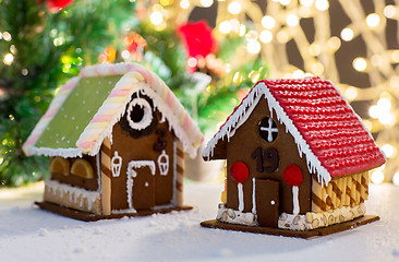 Image showing closeup of beautiful gingerbread house at home