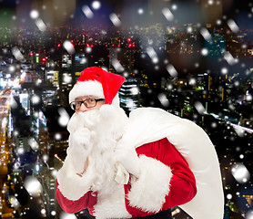 Image showing man in costume of santa claus with bag