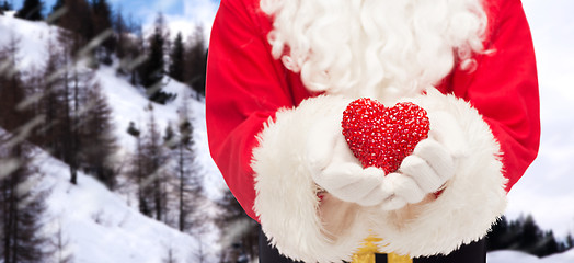 Image showing close up of santa claus with heart shape