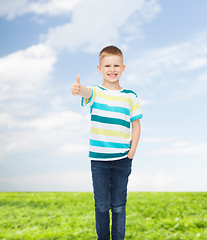 Image showing little boy in casual clothes with arms crossed