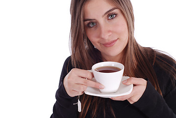 Image showing Girl with Tea