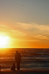 Image showing women walking on the beach