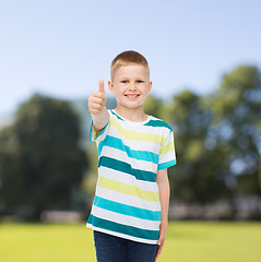 Image showing little boy in casual clothes with arms crossed