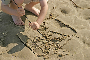 Image showing Drawing in the Sand