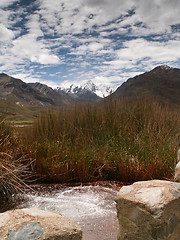 Image showing Snow Mountain Valley With Hot Spring
