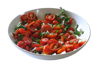 Image showing Salad with tomatoes, onions and parsley