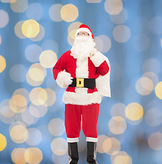 Image showing man in costume of santa claus with bag