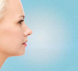 Image showing close up of beautiful young woman face