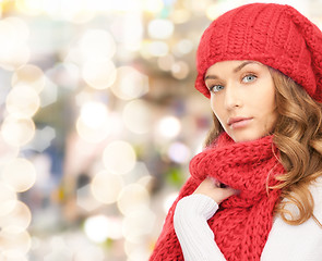 Image showing young woman in winter clothes