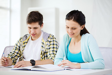 Image showing students with textbooks and books at school