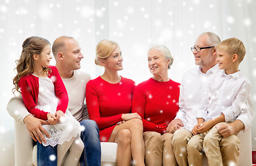 Image showing smiling family at home