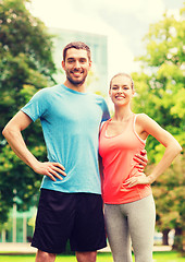 Image showing smiling couple outdoors