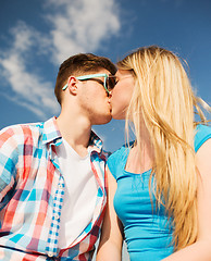 Image showing smiling couple outdoors