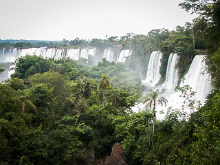 Image showing Row Of Waterfalls At Iguazu Falls